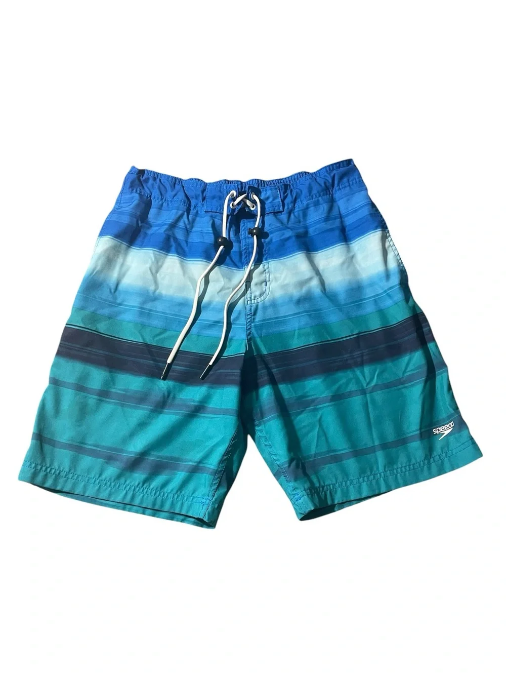 A5-Speedo Blue & Teal Striped Swim Shorts